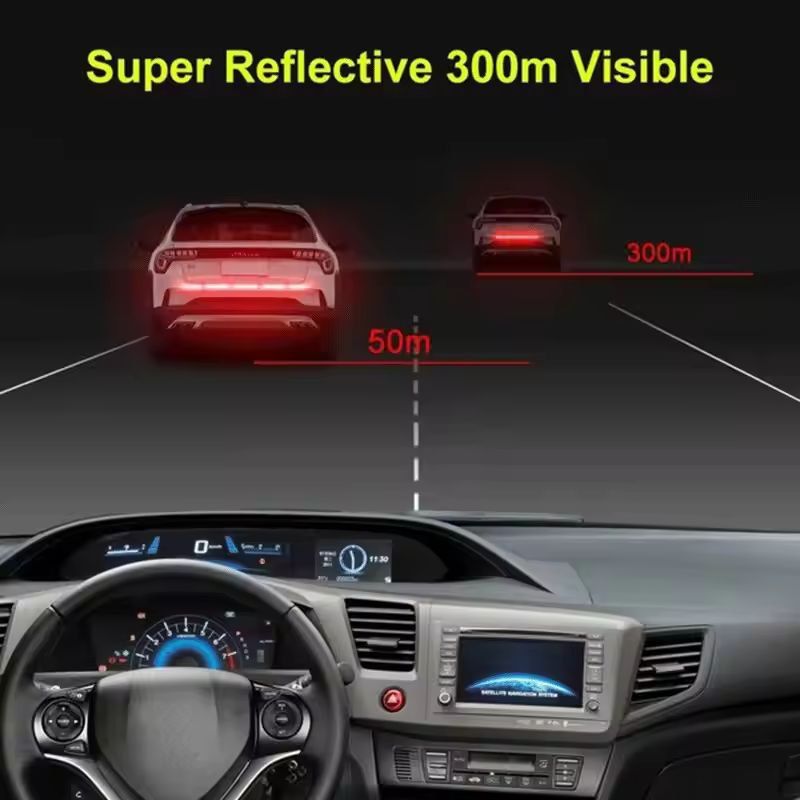 Premium Reflective Car Safety Strip – Anti-Collision Warning Tape for Trunk & Bumper