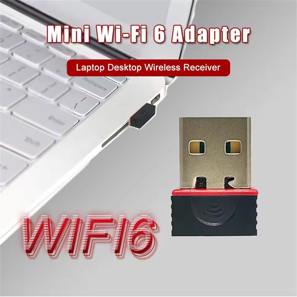 SuperLink WiFi 6 Ultra-Mini USB Adapter – Driver-Free High-Speed WiFi Card for PC/Desktop