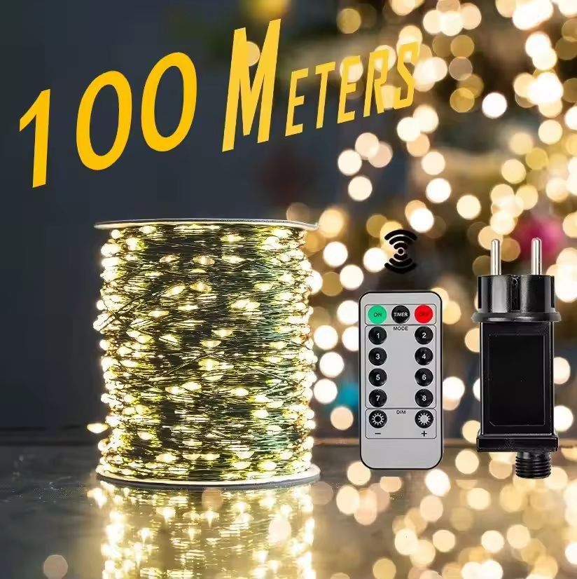 RadiantGlow 1000-LED Outdoor Waterproof Fairy String Lights - Remote Control Christmas & Party Decor