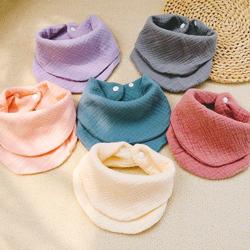 Infant Soft Burp Cloths Newborn Bibs, Feeding Drool Bandana Baby Stuff, Toddler Saliva Towel Solid Color Bib Baby