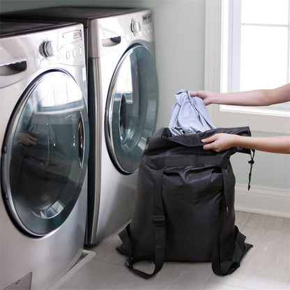 Water proof, Heavy Duty Back pack, Black One Size, Polyester Laundry Bag, Camping Travel Large Clothing Storage Bag
