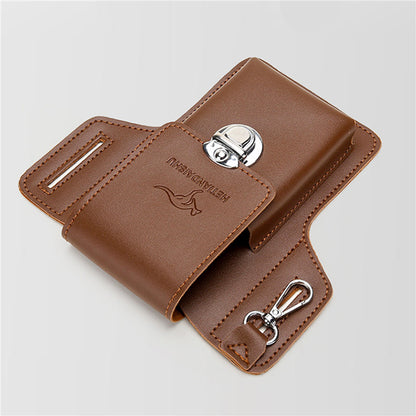 Phone Belt Bag For Men Bags Cell Phone Loop Holster Phone Pouch Wallet High Quality Multifunctional PU Leather Phone Case