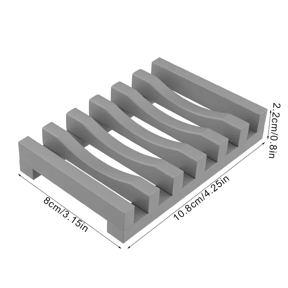 Hollow Design Bar Soap Dish Flexible Silicone Soap Holder Drainer Sponges Scrubber Display Bathtub  1