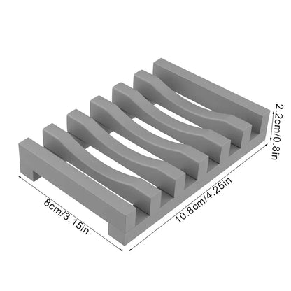 Hollow Design Bar Soap Dish Flexible Silicone Soap Holder Drainer Sponges Scrubber Display Bathtub  1
