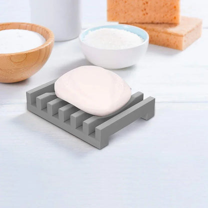 Hollow Design Bar Soap Dish Flexible Silicone Soap Holder Drainer Sponges Scrubber Display Bathtub  2