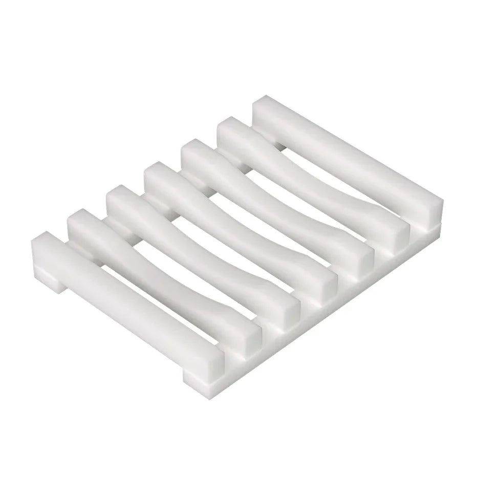 Hollow Design Bar Soap Dish Flexible Silicone Soap Holder Drainer Sponges Scrubber Display Bathtub  7
