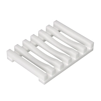 Hollow Design Bar Soap Dish Flexible Silicone Soap Holder Drainer Sponges Scrubber Display Bathtub  7