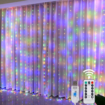 LED Fairy String Curtain Lights Christmas Lights, USB Festoon, 8 Mode Remote, Christmas Decor For Home Holiday New Year