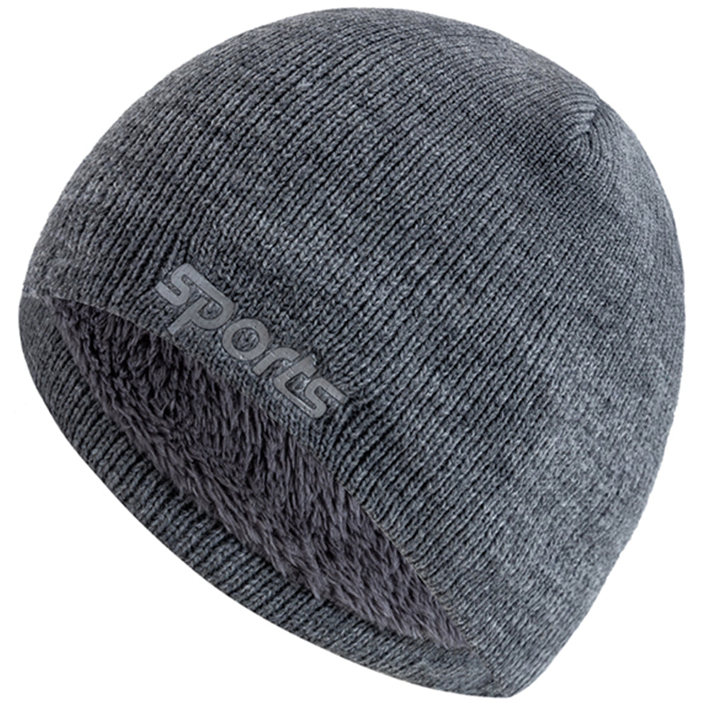Fashion Knitted Hats For Men And Women, Unisex Sports Jacquard Winter Hats, Plush Fur Lined Outdoor Beanie Cap