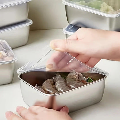 Stainless Steel Food Storage Containers With Flip Top Lids Reusable Kitchen And Fridge Organizers 8