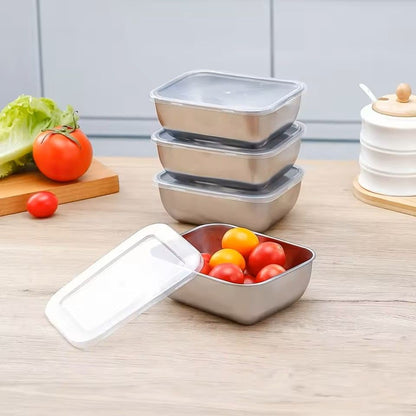 Stainless Steel Food Storage Containers With Flip Top Lids Reusable Kitchen And Fridge Organizers 7