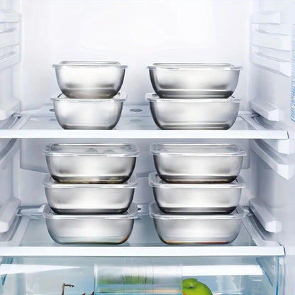 Stainless Steel Food Storage Containers With Flip Top Lids Reusable Kitchen And Fridge Organizers 1