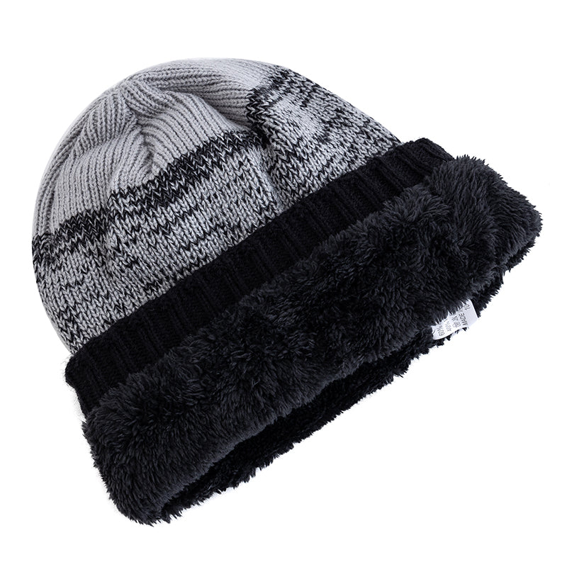 Female Winter Mixing Color Label Decor Knitted Hats Hot Sale Women Slouchy Winter Hats Plush Fur Li 3
