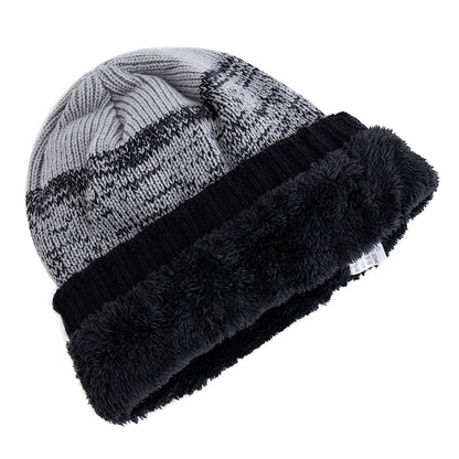 Female Winter Mixing Color Label Decor Knitted Hats Hot Sale Women Slouchy Winter Hats Plush Fur Li 3