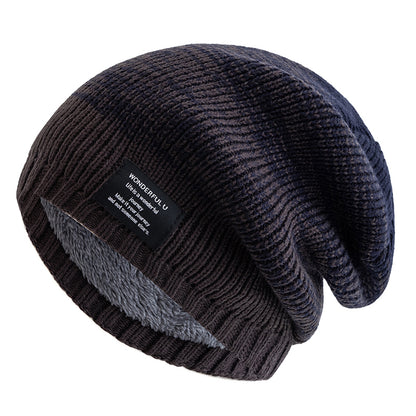 Female Winter Mixing Color Label Decor Knitted Hats Hot Sale Women Slouchy Winter Hats Plush Fur Li 5