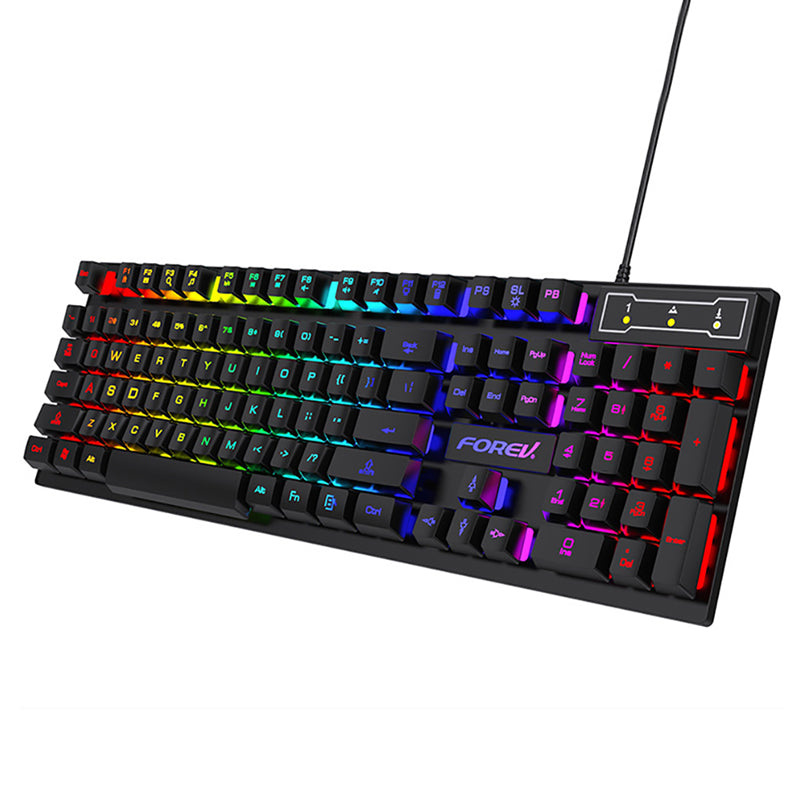 Mechanical Feel Keyboard, RGB Color Gaming USB Wired Keyboard, Standard Keyboard for Windows Laptop Computer