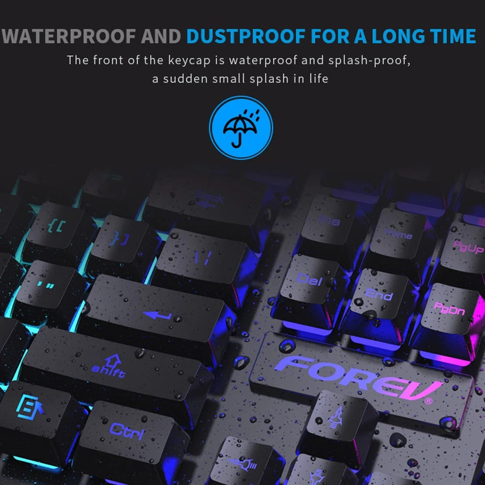 Mechanical Feel Keyboard RGB Color Gaming USB Wired Keyboard Standard Keyboard For Windows Laptop C 1