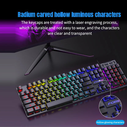 Mechanical Feel Keyboard RGB Color Gaming USB Wired Keyboard Standard Keyboard For Windows Laptop C 2
