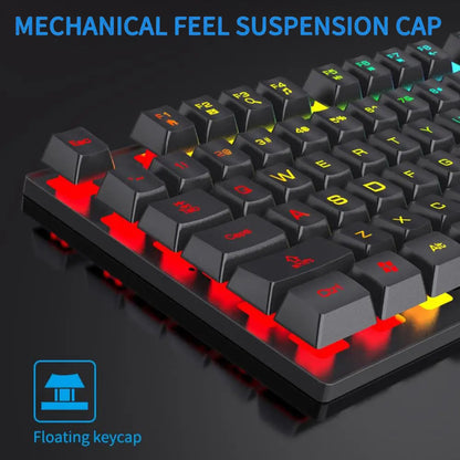 Mechanical Feel Keyboard RGB Color Gaming USB Wired Keyboard Standard Keyboard For Windows Laptop C 5