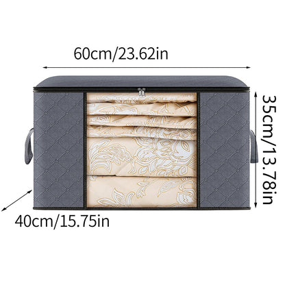 Foldable Blanket Storage, Large Capacity Clothes Storage Bag, Bedroom Closet Containers for Organizing