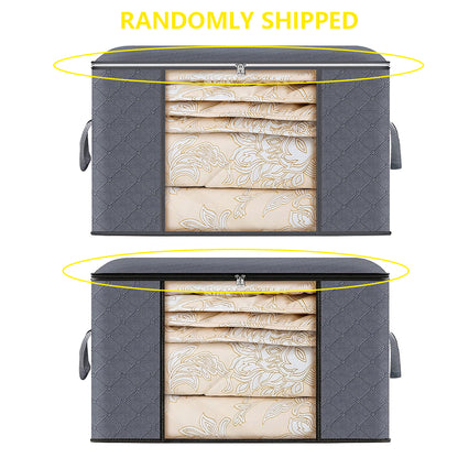 Foldable Blanket Storage, Large Capacity Clothes Storage Bag, Bedroom Closet Containers for Organizing