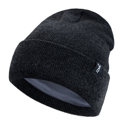 Autumn Winter Outdoor Knitted Hats Satin Lined JZML Letter Anti Static Beanie Hat New Style Plush H 7
