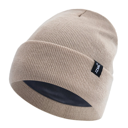 Autumn Winter Outdoor Knitted Hats Satin Lined JZML Letter Anti Static Beanie Hat New Style Plush H 10