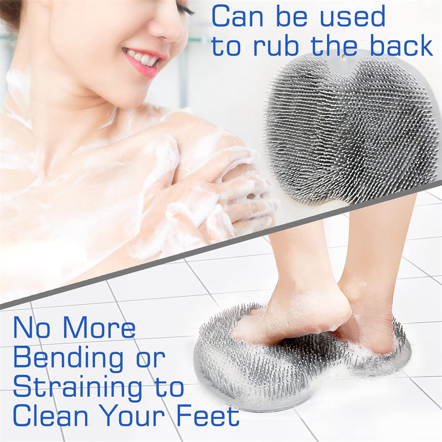 Back Washer Bath Wash Pad Exfoliating Shower Foot Scrubber Mat Wall Mounted Slip Suction Cups For C 2
