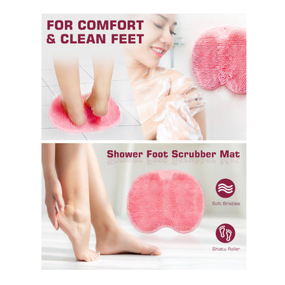 Back Washer Bath Wash Pad Exfoliating Shower Foot Scrubber Mat Wall Mounted Slip Suction Cups For C 5