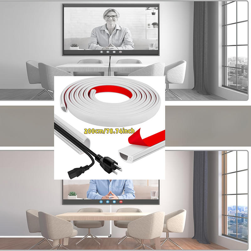 Meter Cord Management Channel, Invisible Decorative Wire Cover, Anti Step Protector, Adhesive Soft Cable Race Way