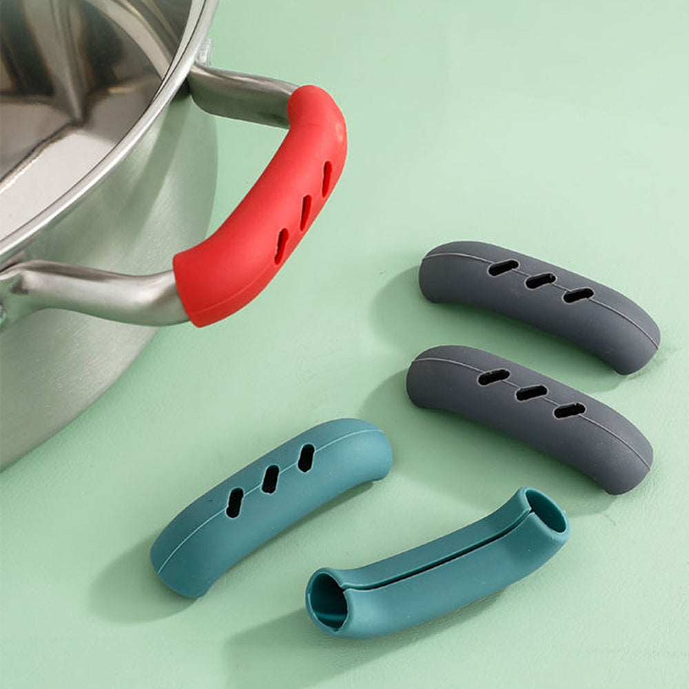 Heat Insulation Assist Handle Holder, Silicone Pan Handle Cover, Grip Sleeve Kitchen Gadgets for Easy Safe Use
