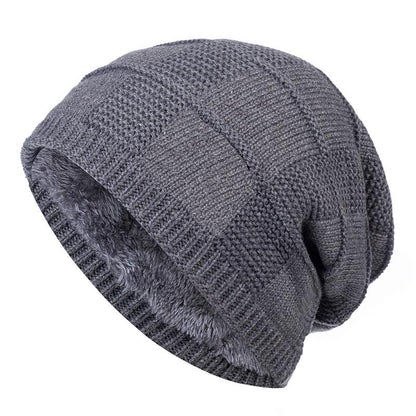 Unisex Plain Color Winter Hats, Warm Ski Beanie Cap Men Women, New High Quality Fur Lined Cotton Knitted Hat