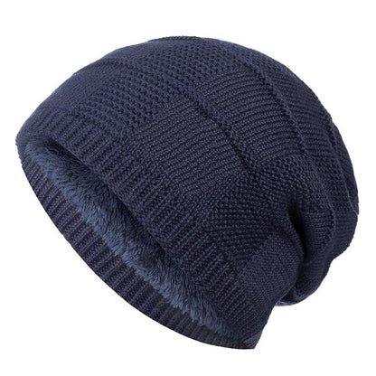 Unisex Plain Color Winter Hats Warm Ski Beanie Cap Men Women New High Quality Fur Lined Cotton Knit 6