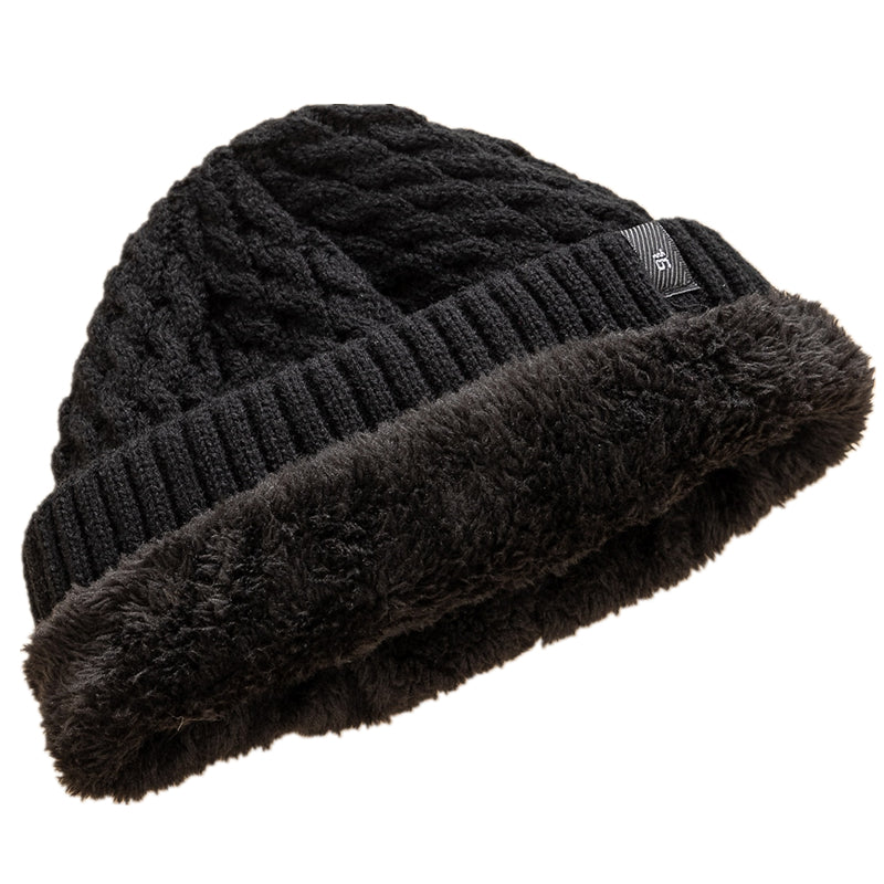 Fashion Autumn And Winter Beanie Unisex Sports Label Knitted Hat Add Fur Lined Warm Winter Cap Hats 4