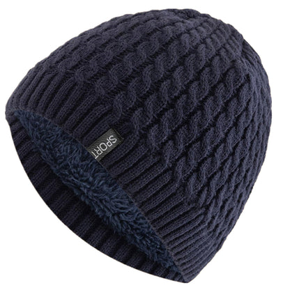 Fashion Autumn And Winter Beanie Unisex Sports Label Knitted Hat Add Fur Lined Warm Winter Cap Hats 8