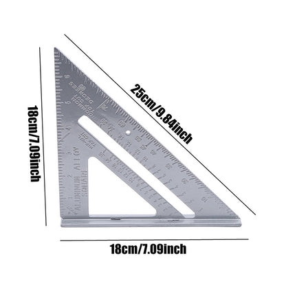 Triangle Ruler, Aluminium Alloy Try Square, Carpenter Set Square, Angle Woodworking Tools, Triangular Metric Measurement