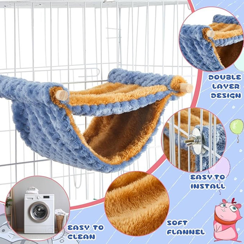 Warm Plush Small Pet Sleeping Bag Nest Hamster Hammock For Rat Squirrel Hanging Cage House Accessor 3