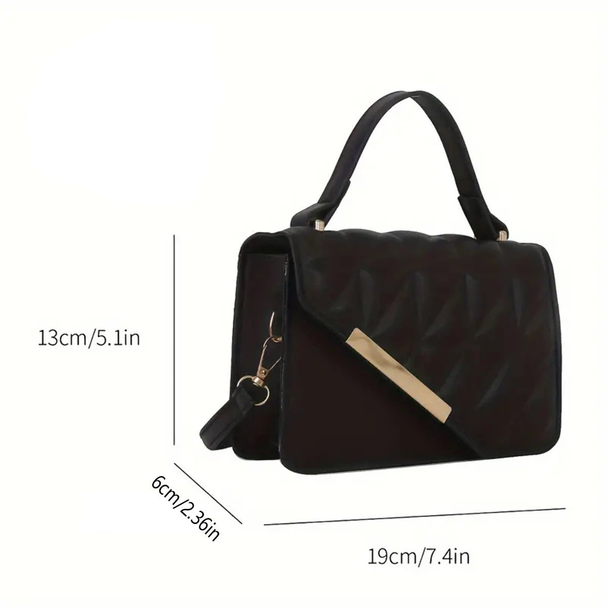 Elegant Temperament Black Ladies Bag Fashionable Versatile Single Shoulder Shoulder Bag Diagonal Cr 2