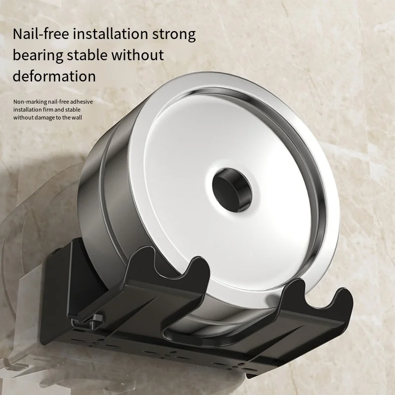 Hair Dryer Storage Rack, Wall Mounted Bracket for Bathroom, Non Perforated Air Duct Hanging Rack