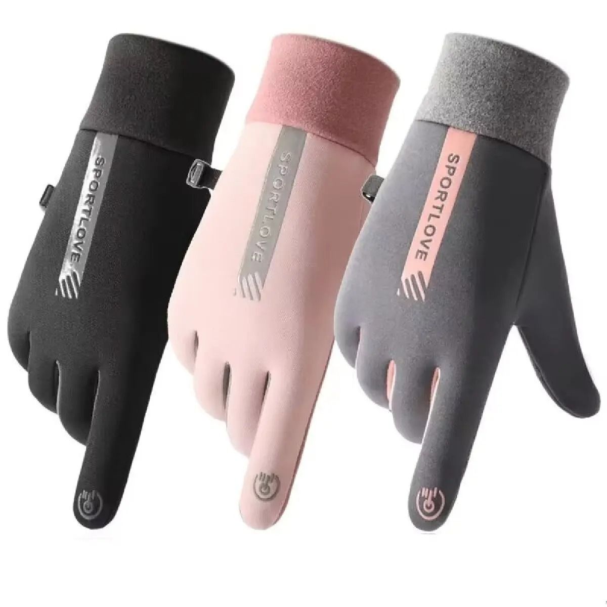 Women Winter Thermal Fleece Cycling Gloves Wind Waterproof