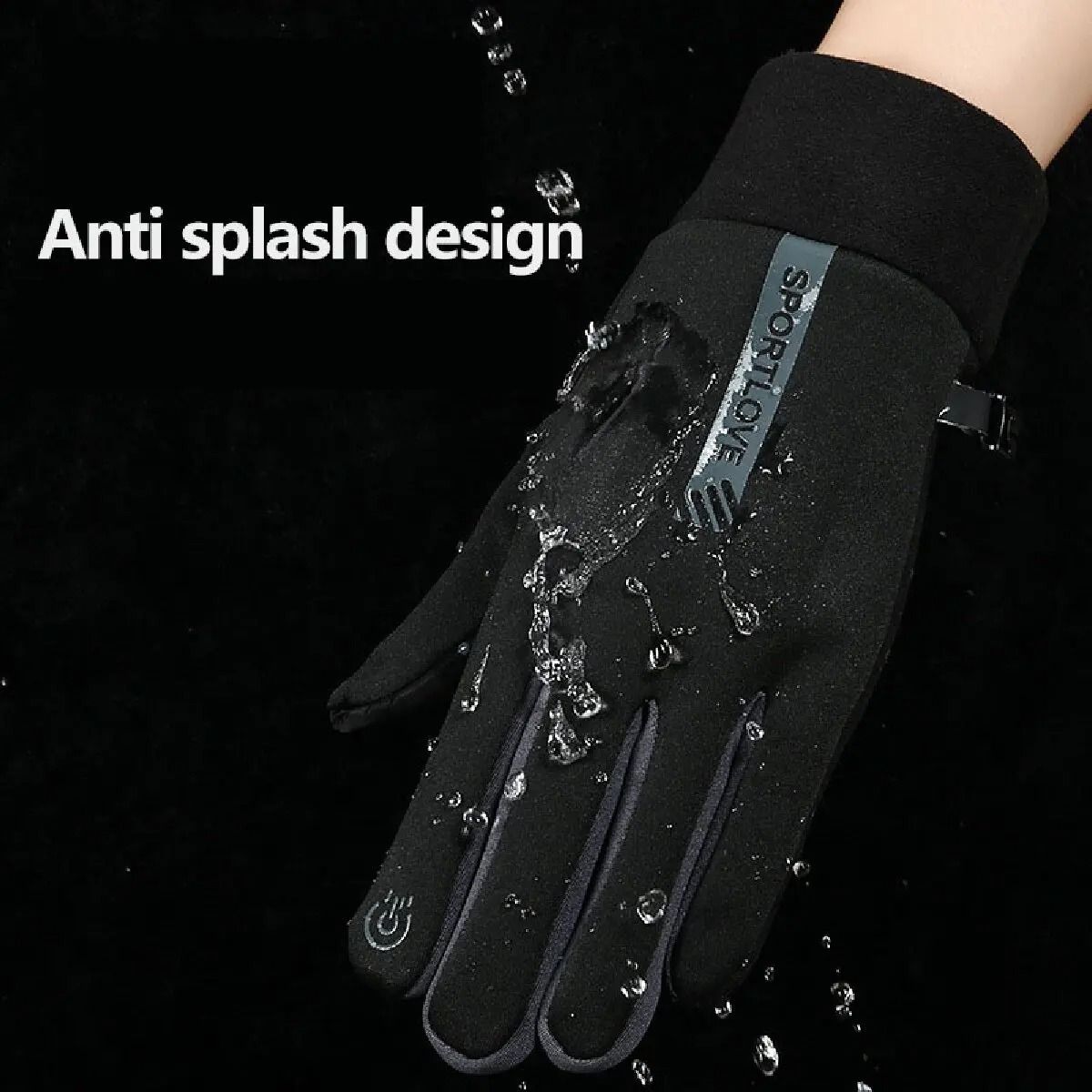 Women Winter Thermal Fleece Cycling Gloves Wind Waterproof 2
