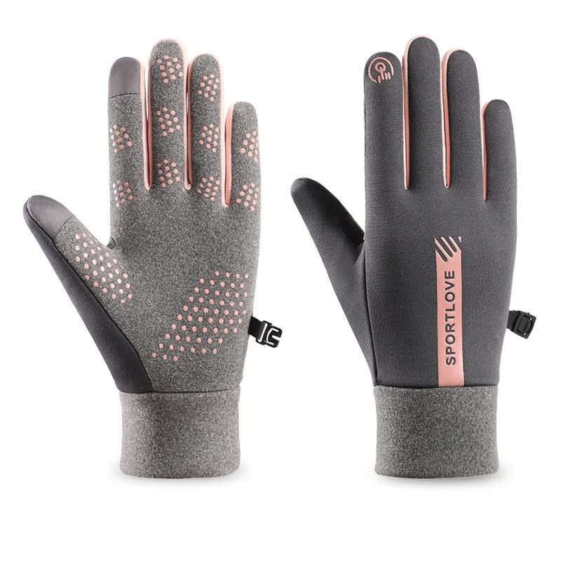 Women Winter Thermal Fleece Cycling Gloves Wind Waterproof 9