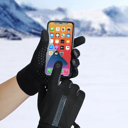 Women Winter Thermal Fleece Cycling Gloves Wind Waterproof 4