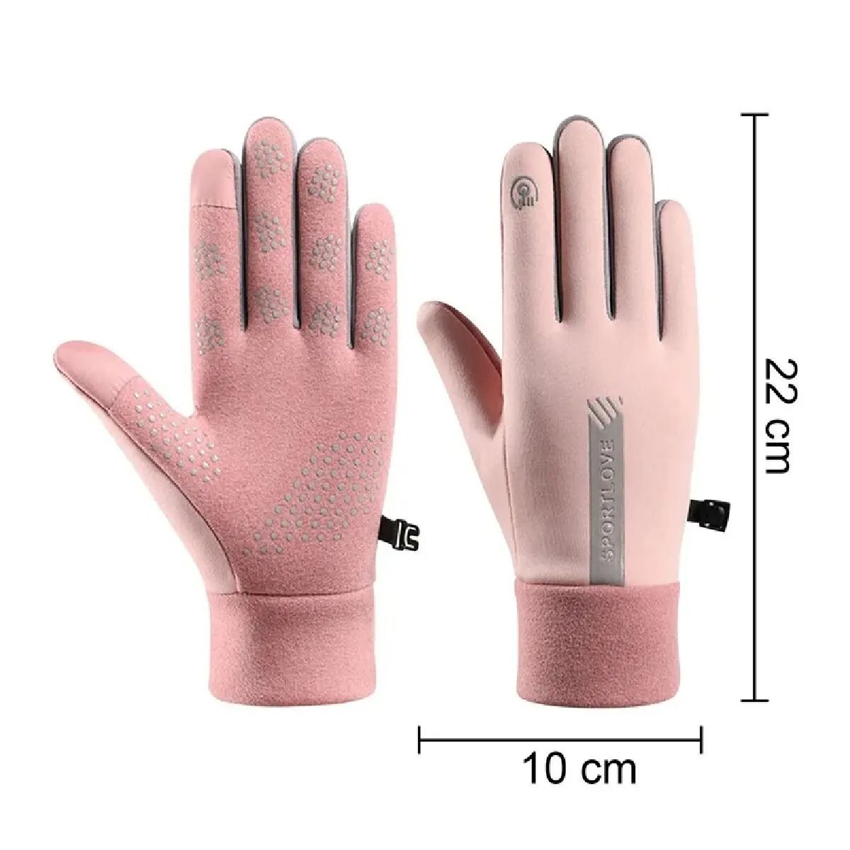 Women Winter Thermal Fleece Cycling Gloves Wind Waterproof 5
