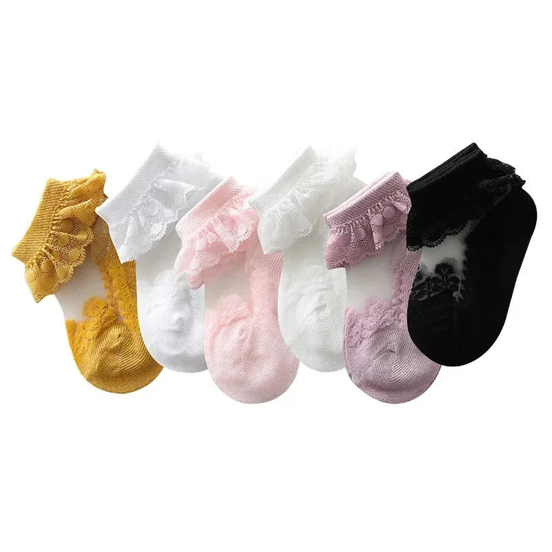 Ruffle Summer Baby Girl Socks Toddler Lace Flower Socks Mesh Socks For Little Girls 1