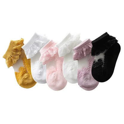 Ruffle Summer Baby Girl Socks Toddler Lace Flower Socks Mesh Socks For Little Girls 1