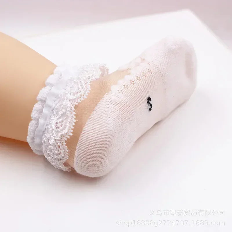 Ruffle Summer Baby Girl Socks Toddler Lace Flower Socks Mesh Socks For Little Girls 5
