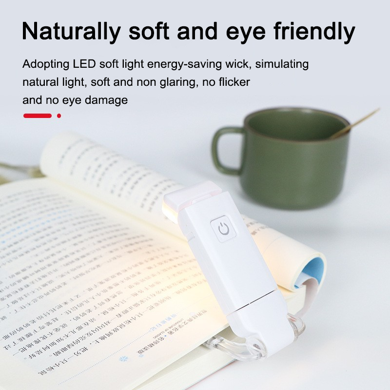 Mini LED Clip Light, Small Night Light, USB Charging, Adjustable Brightness