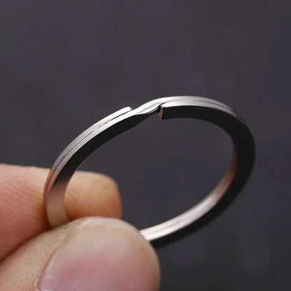 Stainless Steel Key Flat Rings for DIY Keychains 20 Pieces