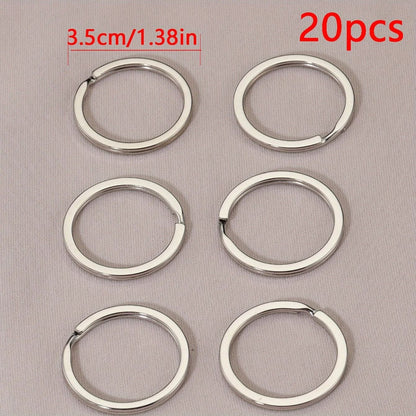 Stainless Steel Key Flat Rings For DIY Keychains 20 Pieces 9